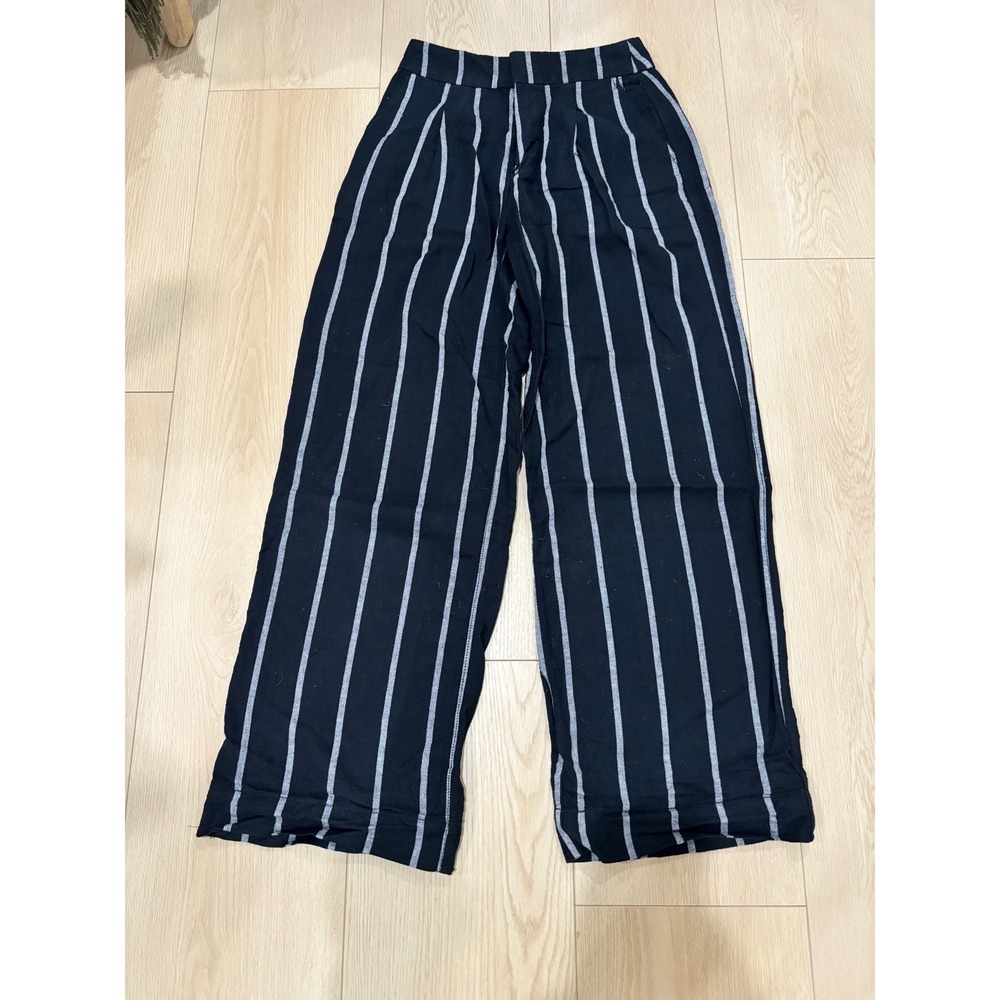 Gap Striped Wide‎ Leg Pleated Trousers Pants Womens Size 00